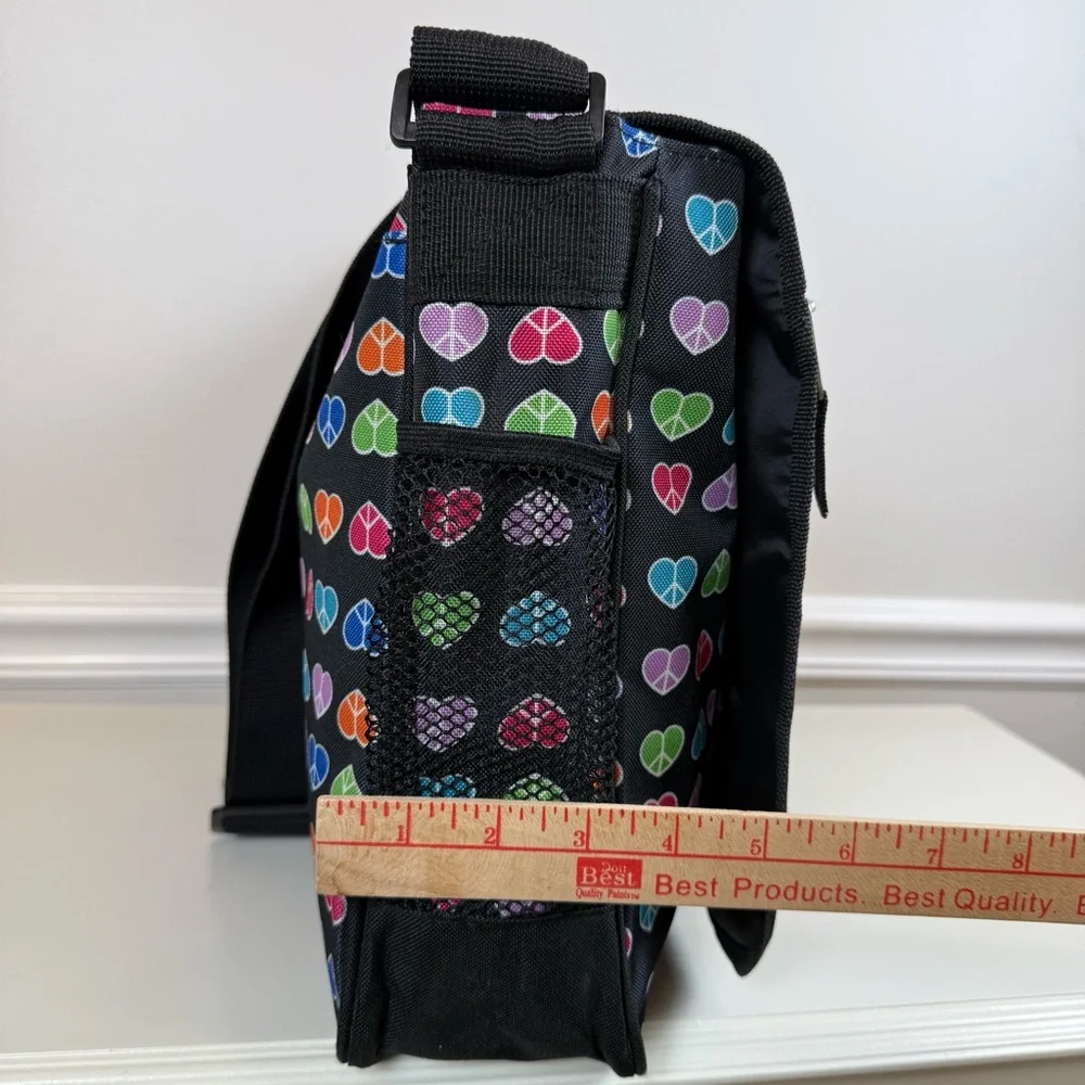 Dickies Rainbow‎ Hearts Crossbody Flap Messenger Large Shoulder Bag Computer